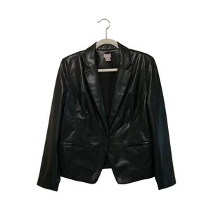 Chico's Black Faux Leather Blazer